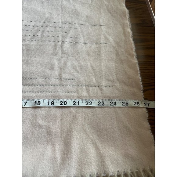 Marcus Adler New York woman’s cream scarf with silver dots and fringe - Picture 5 of 6